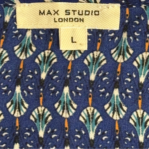 Max Studio Blue V Neck Maxi Dress - Picture 4 of 7